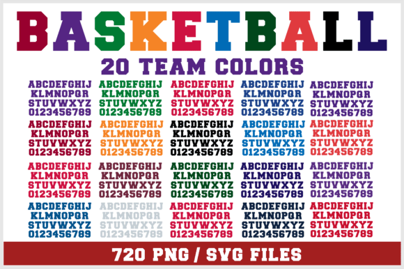 Basketball Varsity Alphabets SVG PNG Set for Graphics & Crafts