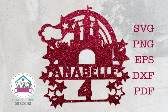 Personalized Princess Castle Cake Toppers for Laser Cutting
